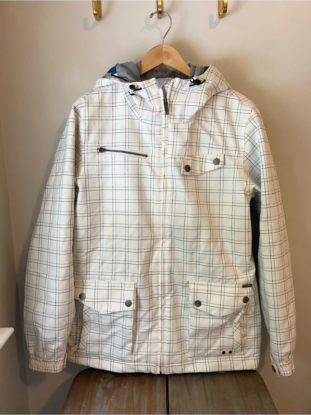Empyre Snowboard / Ski Winter Jacket with Hook White Plaid